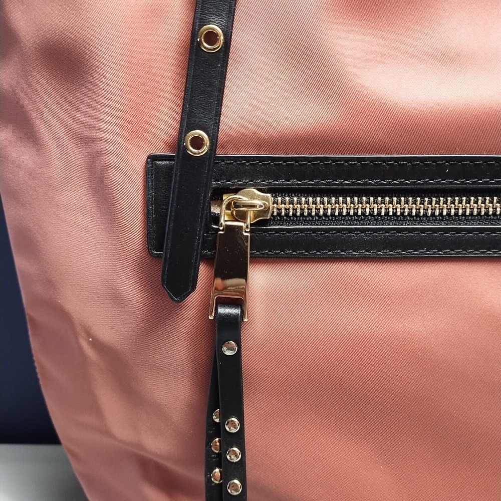 Michael Kors Large Leila Tote Purse Pink Black Nylon Leather Straps‎ 30S9LI1T3C - Picture 4 of 11